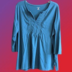 Land's End Turquoise V-Neck Tunic -- Size 1X